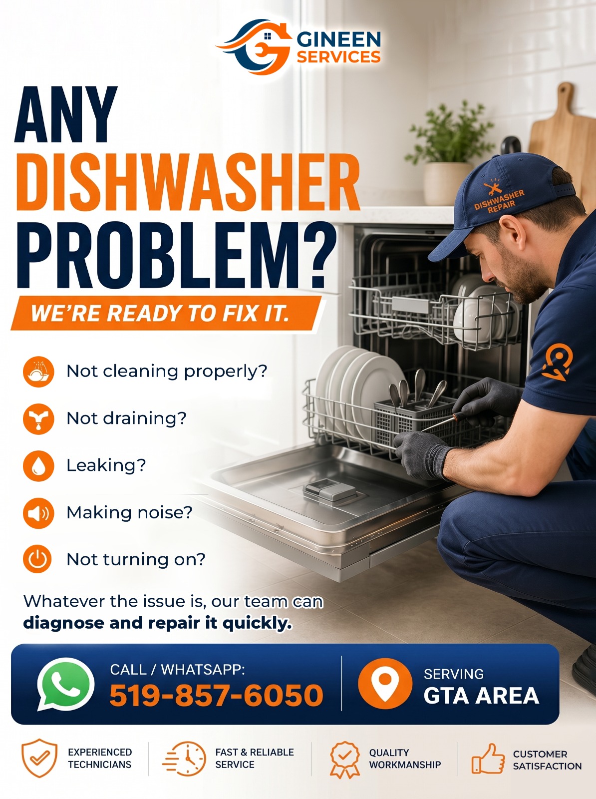 Dishwasher repair flyer