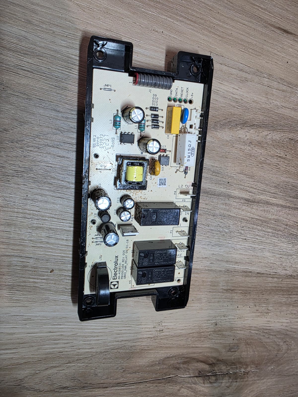 Control board removed for repair